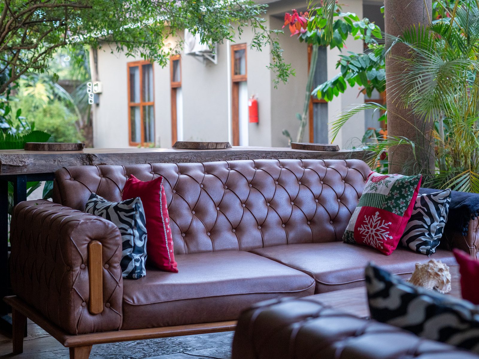Lounge seating prepared for guests